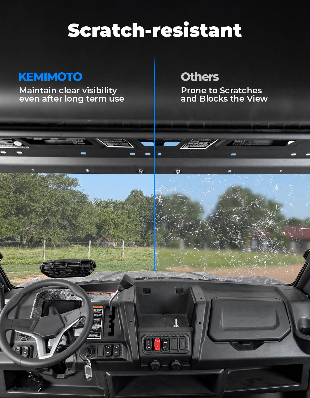 Kemimoto Vented Front Windshield for CFMOTO UForce 1000/1000XL 2022-2026