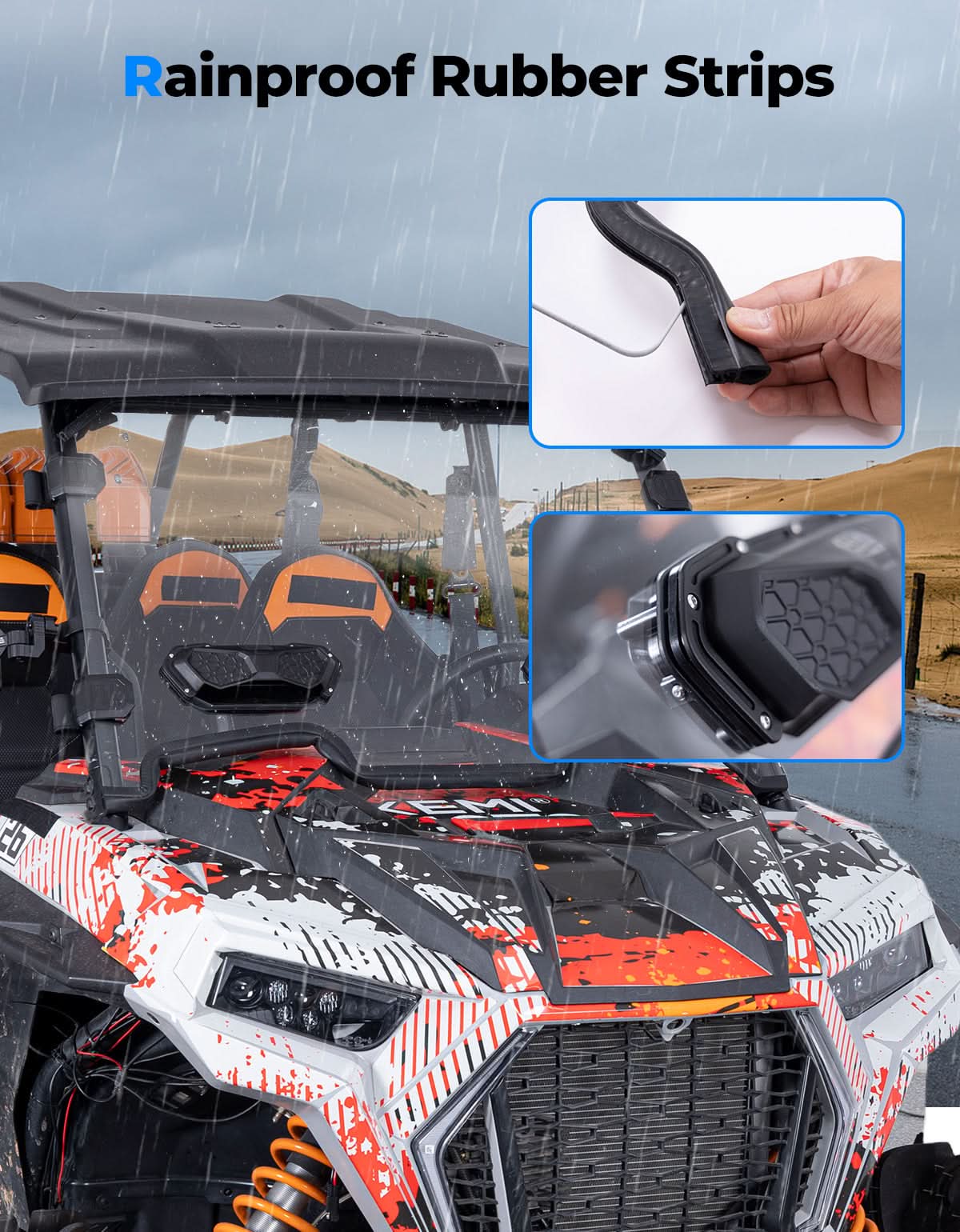Kemimoto Polaris RZR XP 1000 Front Windshield Vented