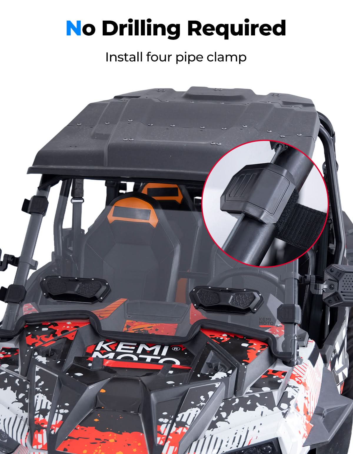Kemimoto Polaris RZR XP 1000 Front Windshield Vented