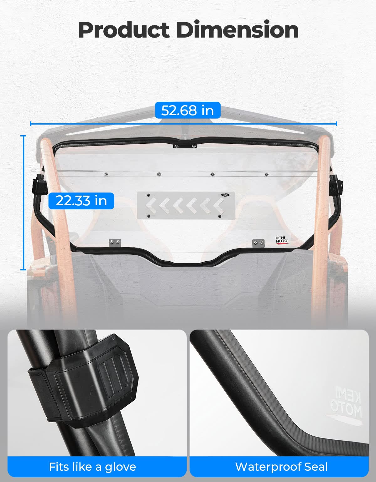 Kemimoto 2-IN-1 Sliding Rear Window for Honda Talon 1000X/R