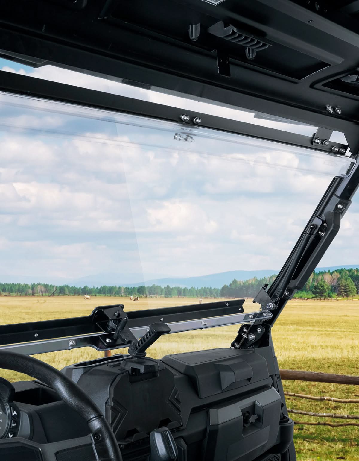 Kemimoto 3-IN-1 Flip Windshield for Polaris Ranger XP 1000 2015-2026
