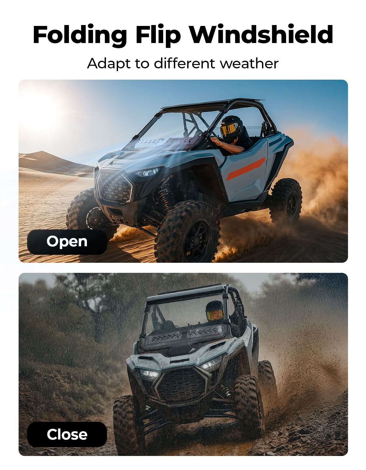 UTV Windshield with Sliding Vented Window for Polaris RZR PRO 2025-2026