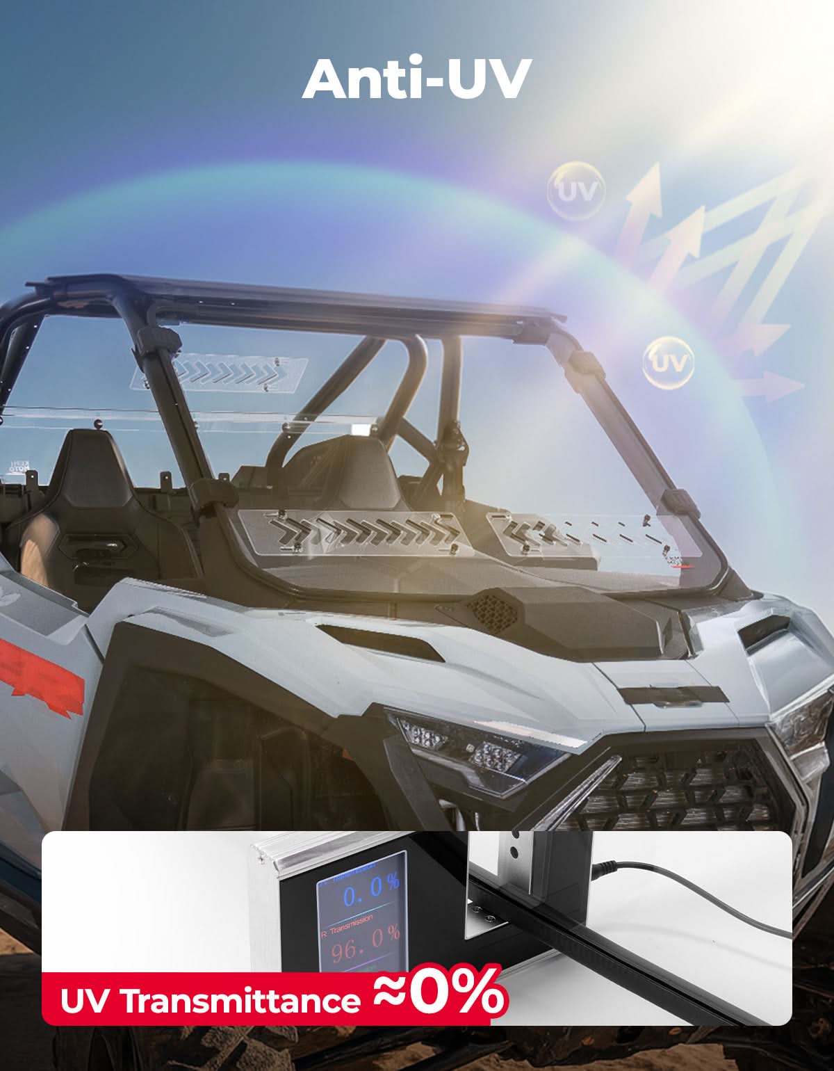UTV Windshield with Sliding Vented Window for Polaris RZR PRO 2025-2026