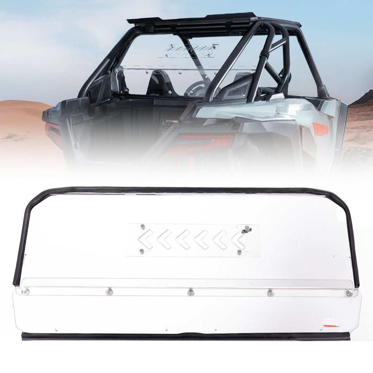 Kemimoto Sliding Vented Rear Windshield for Polaris RZR PRO XP/XP4