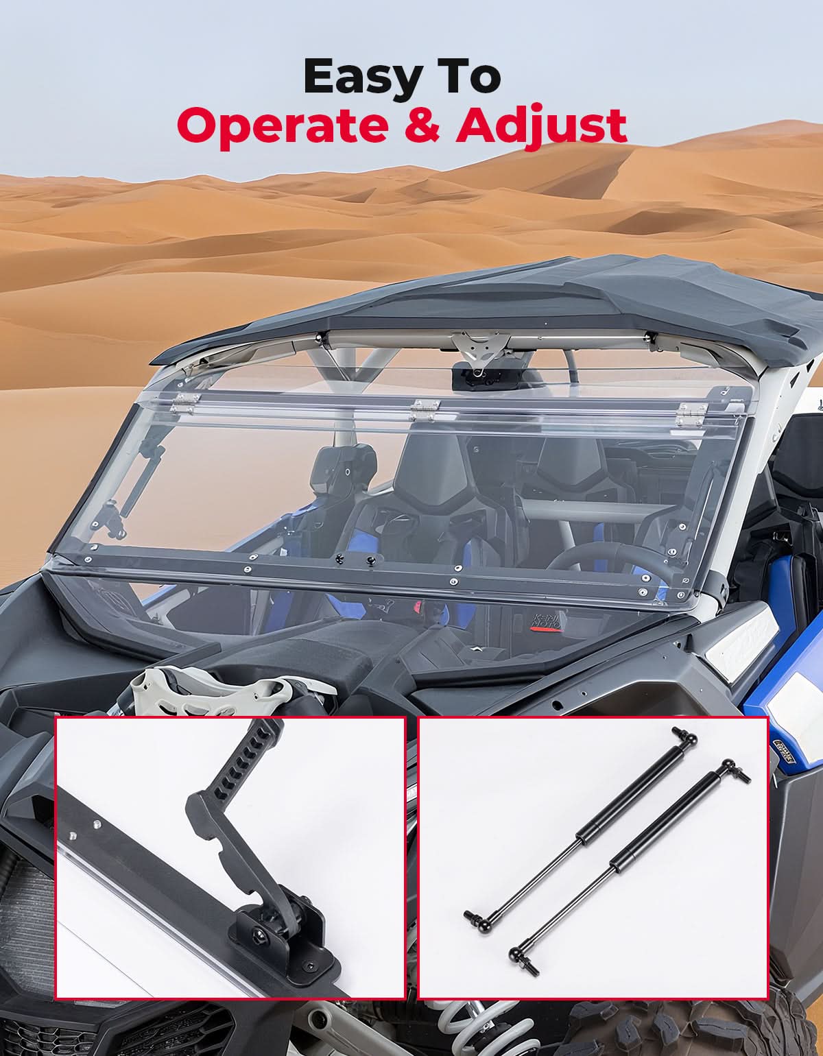 Kemimoto 3-in-1 Flip Windshield for Can‑Am X3 & X3 Max