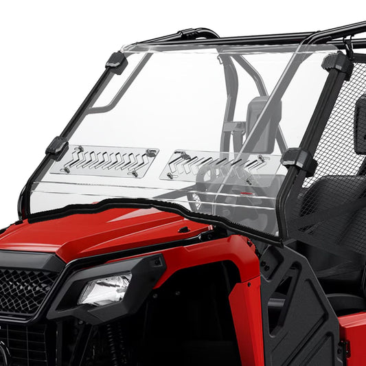 Kemimoto 2-IN-1 Front Windshield Sliding Window for Honda Pioneer 500/520
