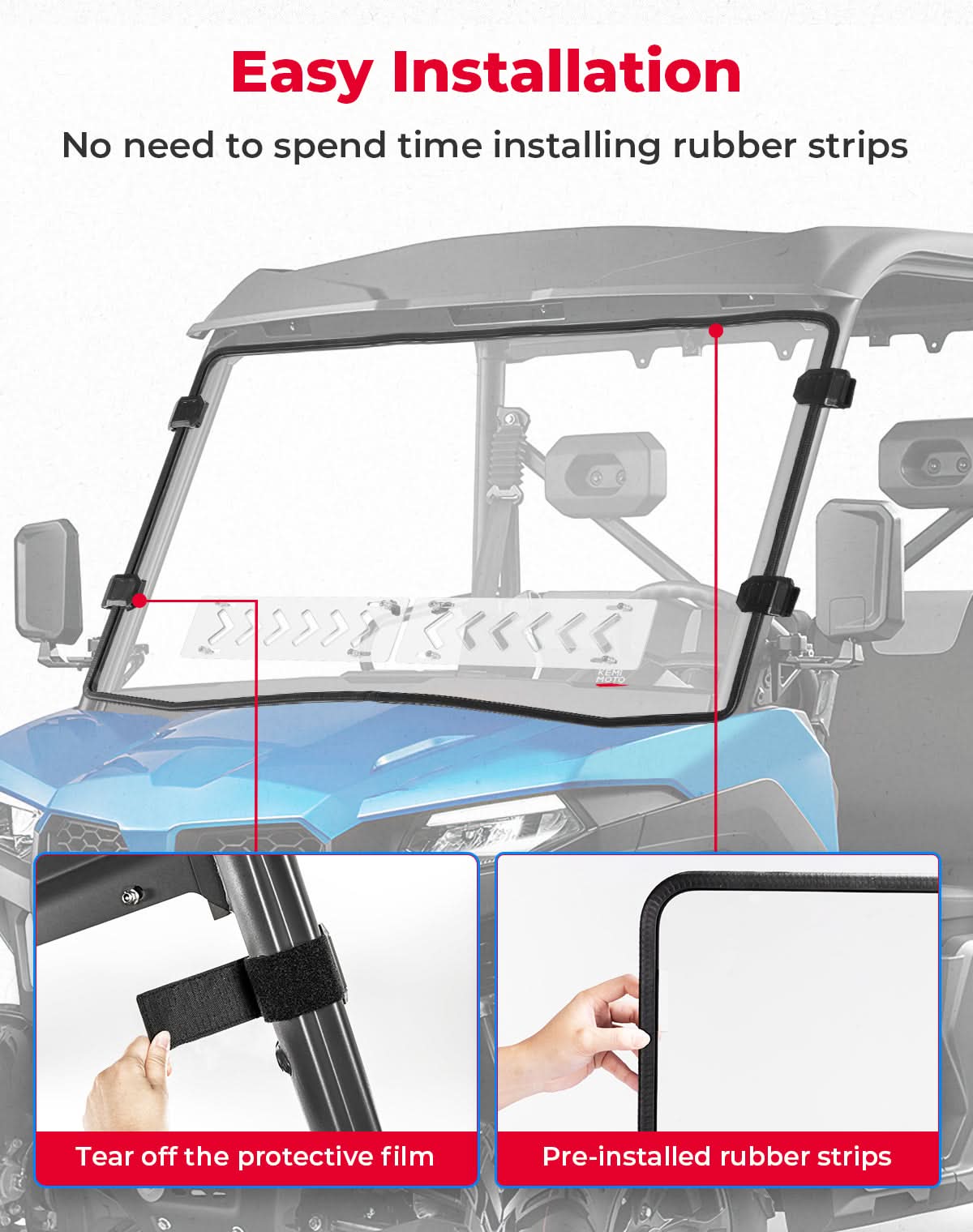 Vented Front Windshield for CFMOTO UFORCE 600|800XL