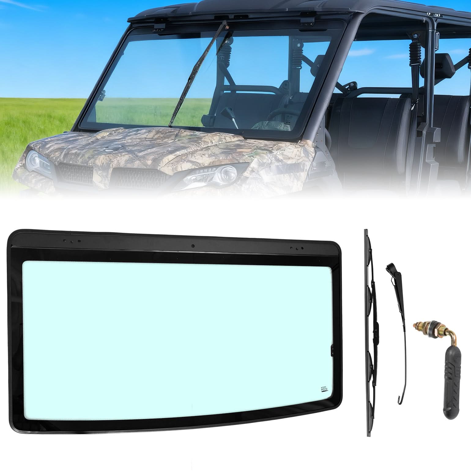 Kemimoto UTV Glass Windshield for CFMOTO UForce 1000/1000 XL