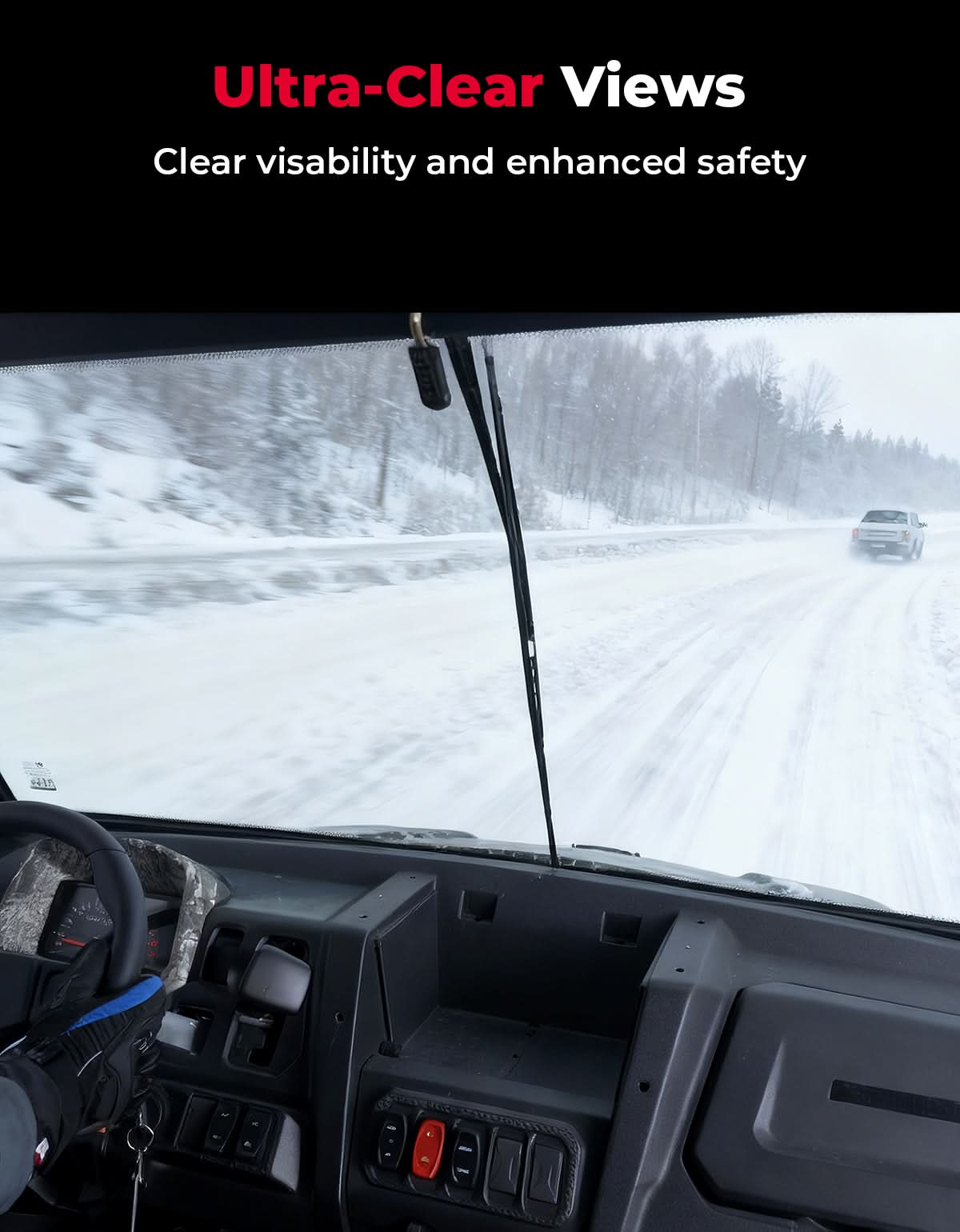 Kemimoto UTV Glass Windshield for CFMOTO UForce 1000/1000 XL
