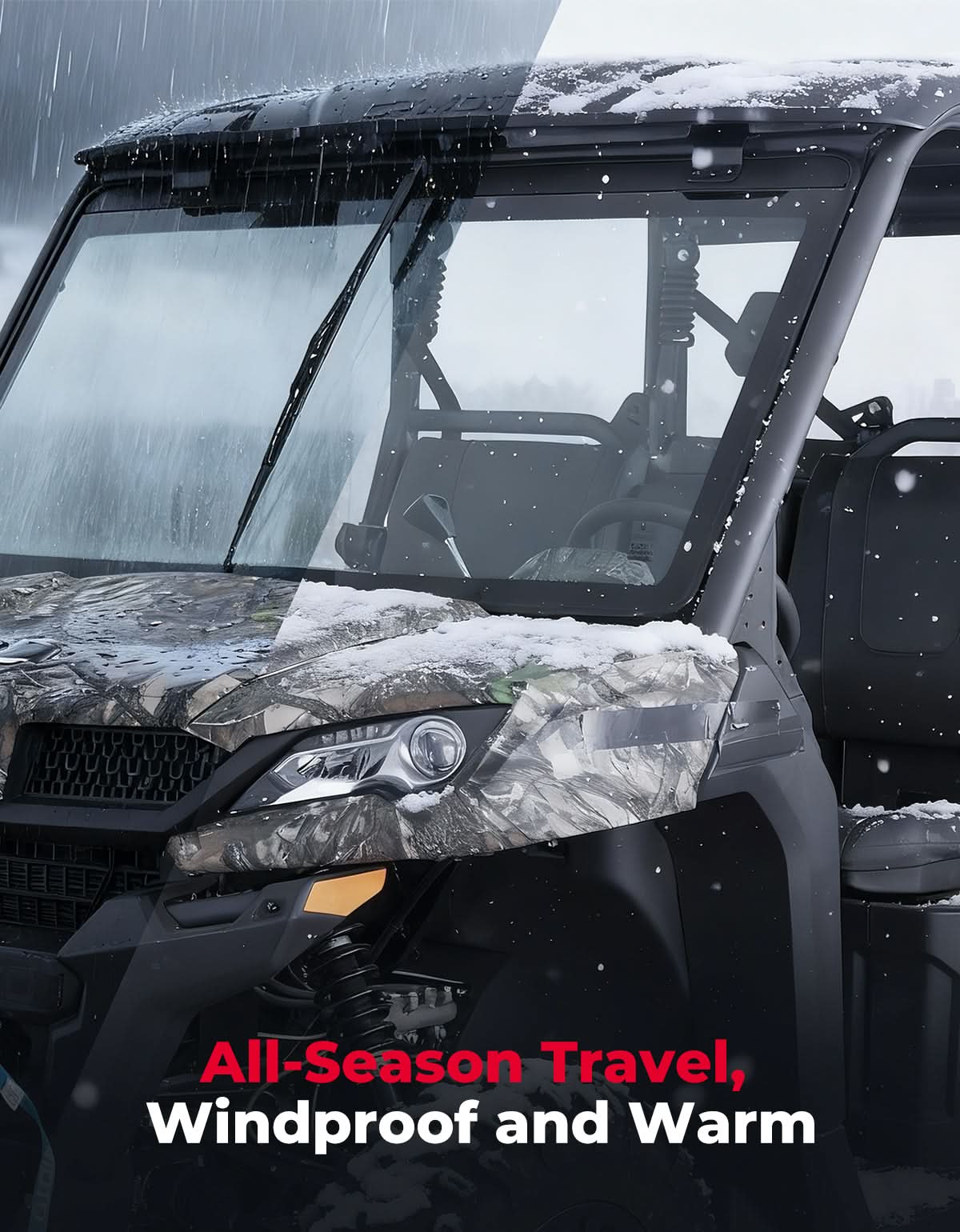 Kemimoto UTV Glass Windshield for CFMOTO UForce 1000/1000 XL