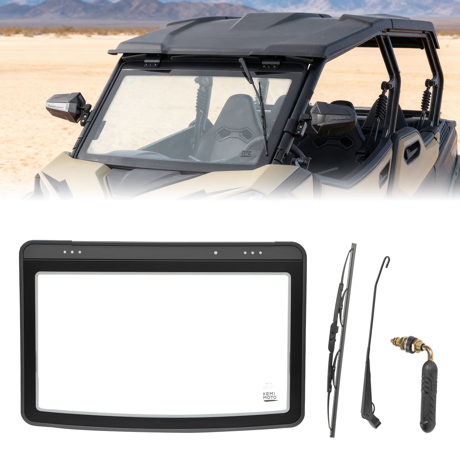 Kemimoto Front Windshield with Center Wiper for CFMOTO ZForce 950/800 (2023+)