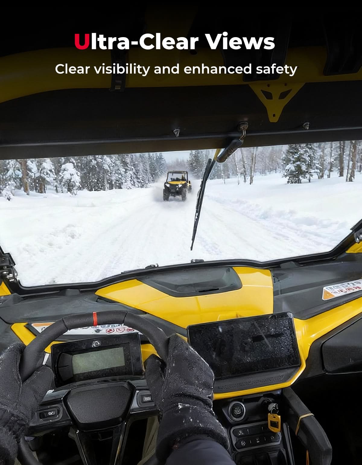 Kemimoto DOT Approved Full Glass Windshield for Maverick R 2024‑2026