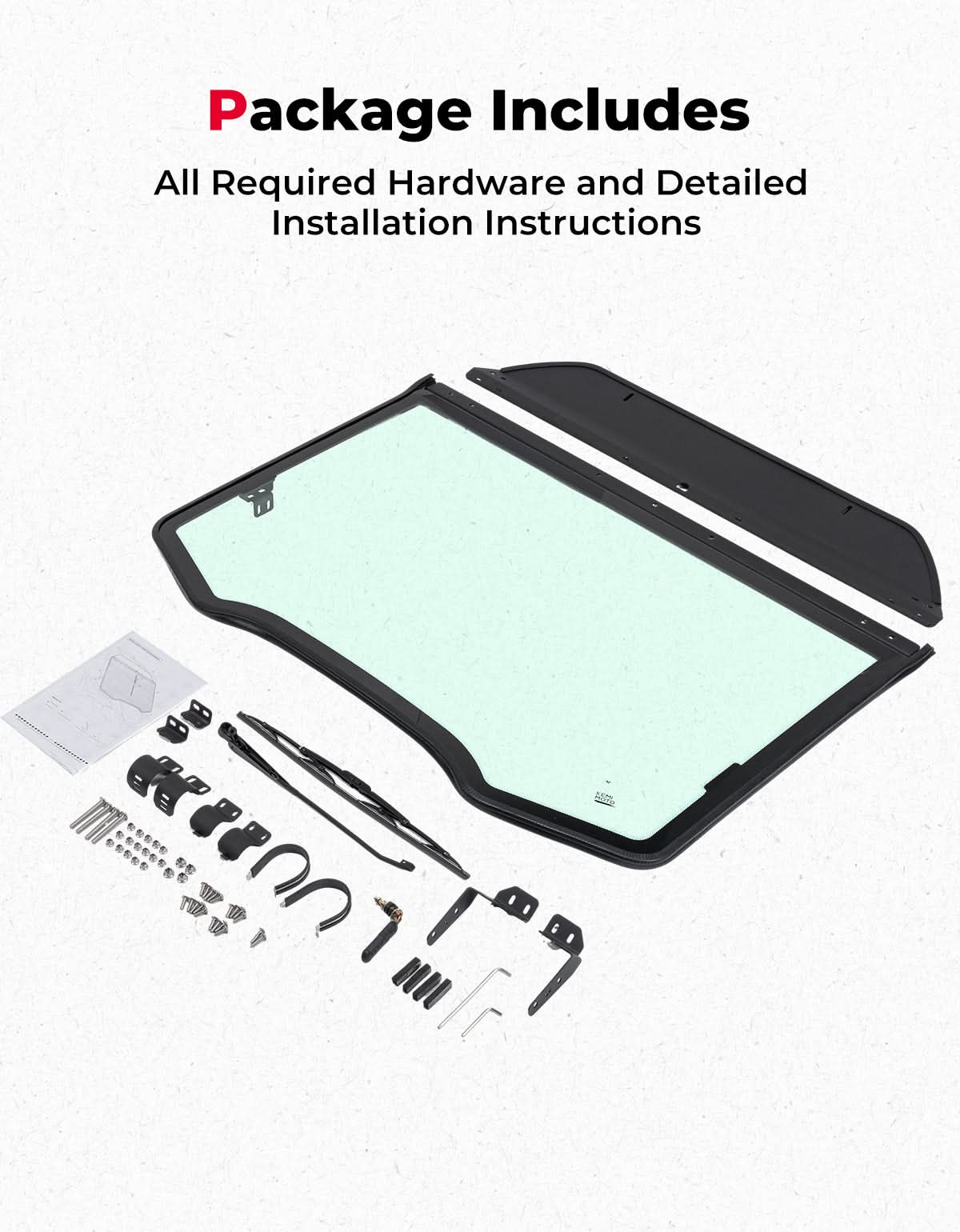 Kemimoto DOT Approved Full Glass Windshield for Maverick R 2024‑2026