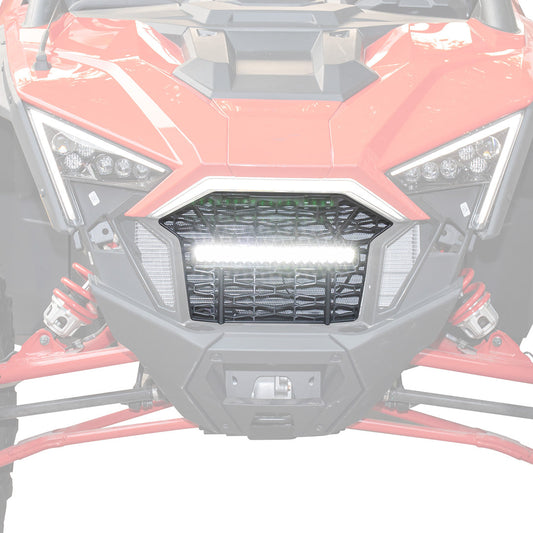 Kemimoto Front Mesh Grill with LED Light Bar Black