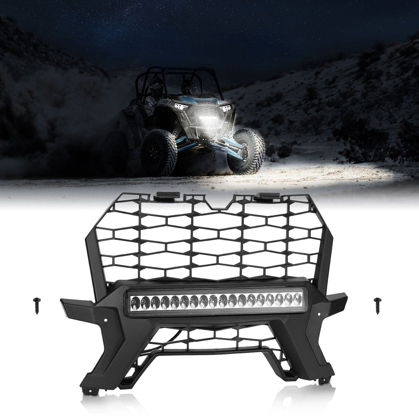 Kemimoto Front Mesh Grill for Polaris RZR XP 1000 Turbo
