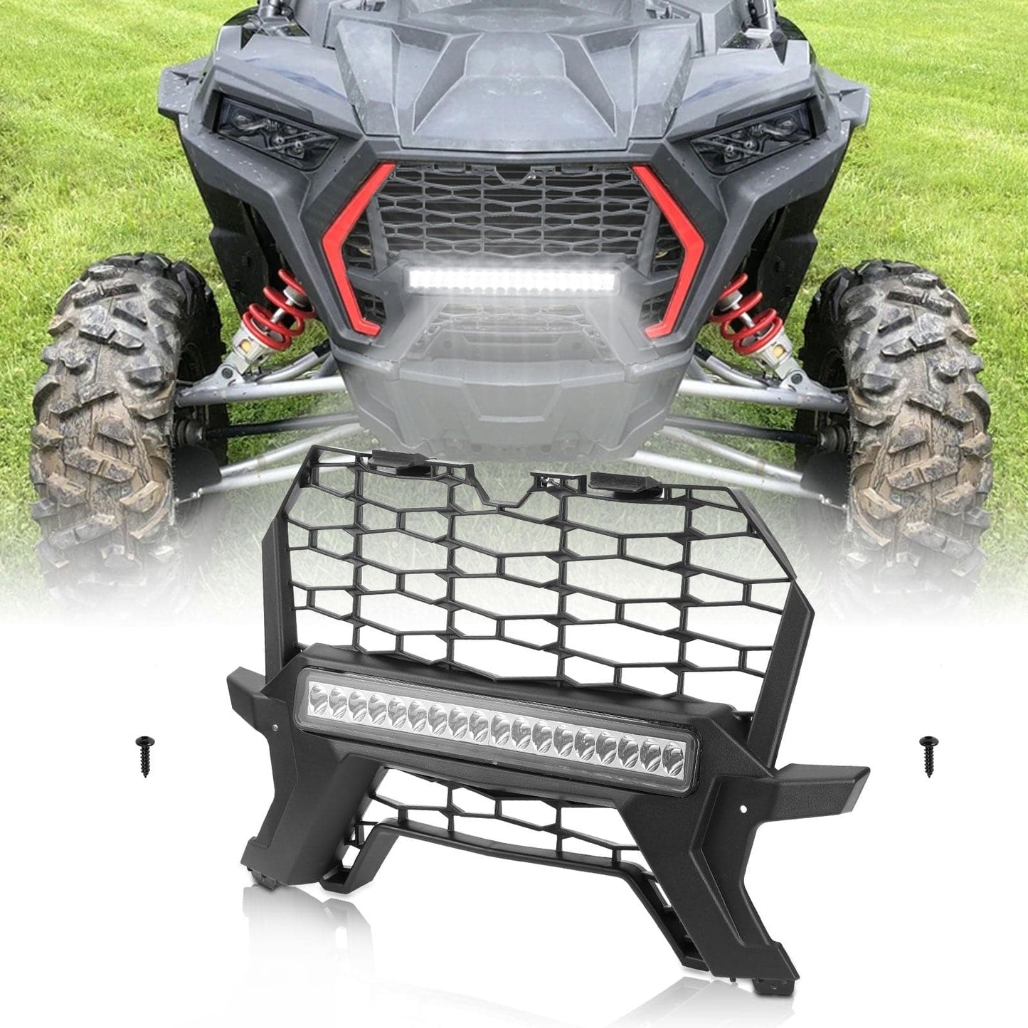 Kemimoto Front Mesh Grill for Polaris RZR XP 1000 Turbo