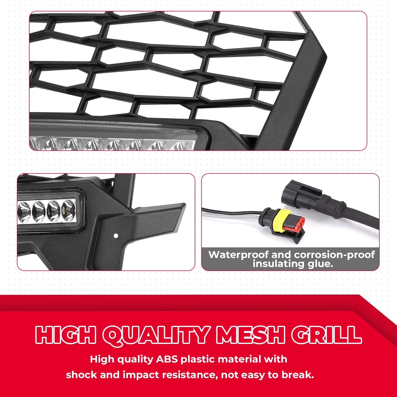 Kemimoto Front Mesh Grill for Polaris RZR XP 1000 Turbo