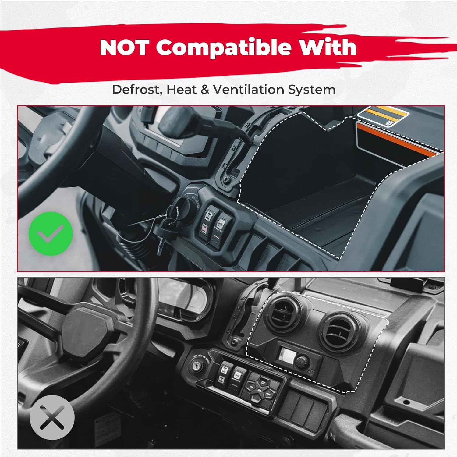 Kemimoto Tablet Holder Anti-Slip Compatible with Can‑Am Defender HD5/8/10