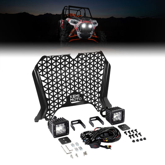 Kemimoto UTV Front Grill Light for Polaris RZR XP Turbo