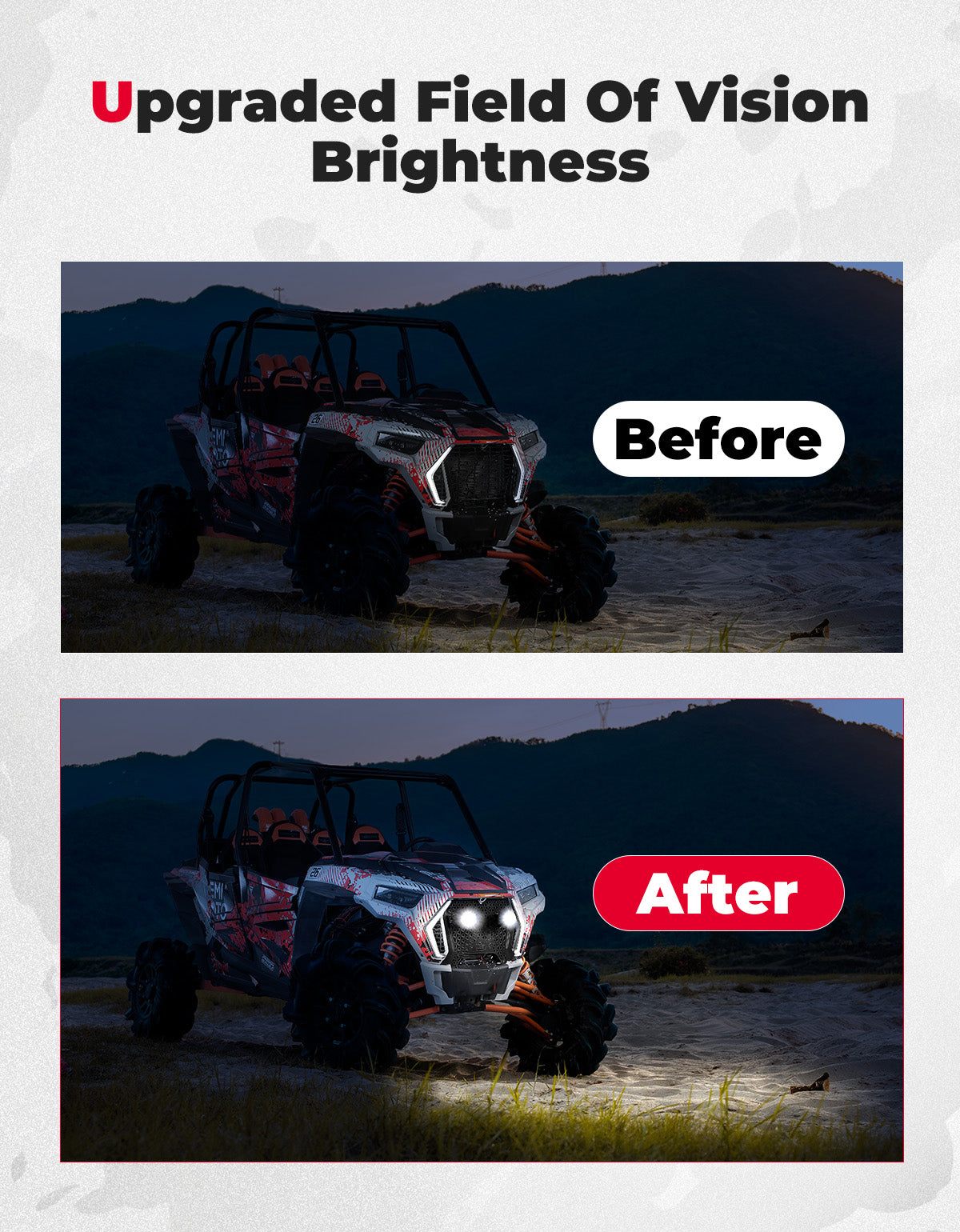 Kemimoto UTV Front Grill Light for Polaris RZR XP Turbo