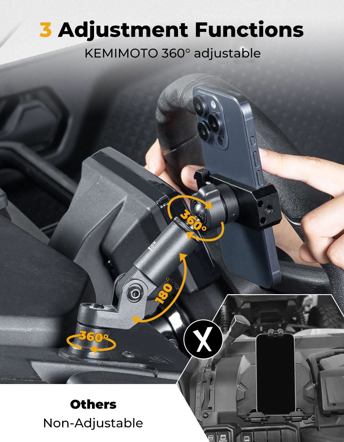 Kemimoto Aluminum Phone Mount for CFMOTO ZForce 950