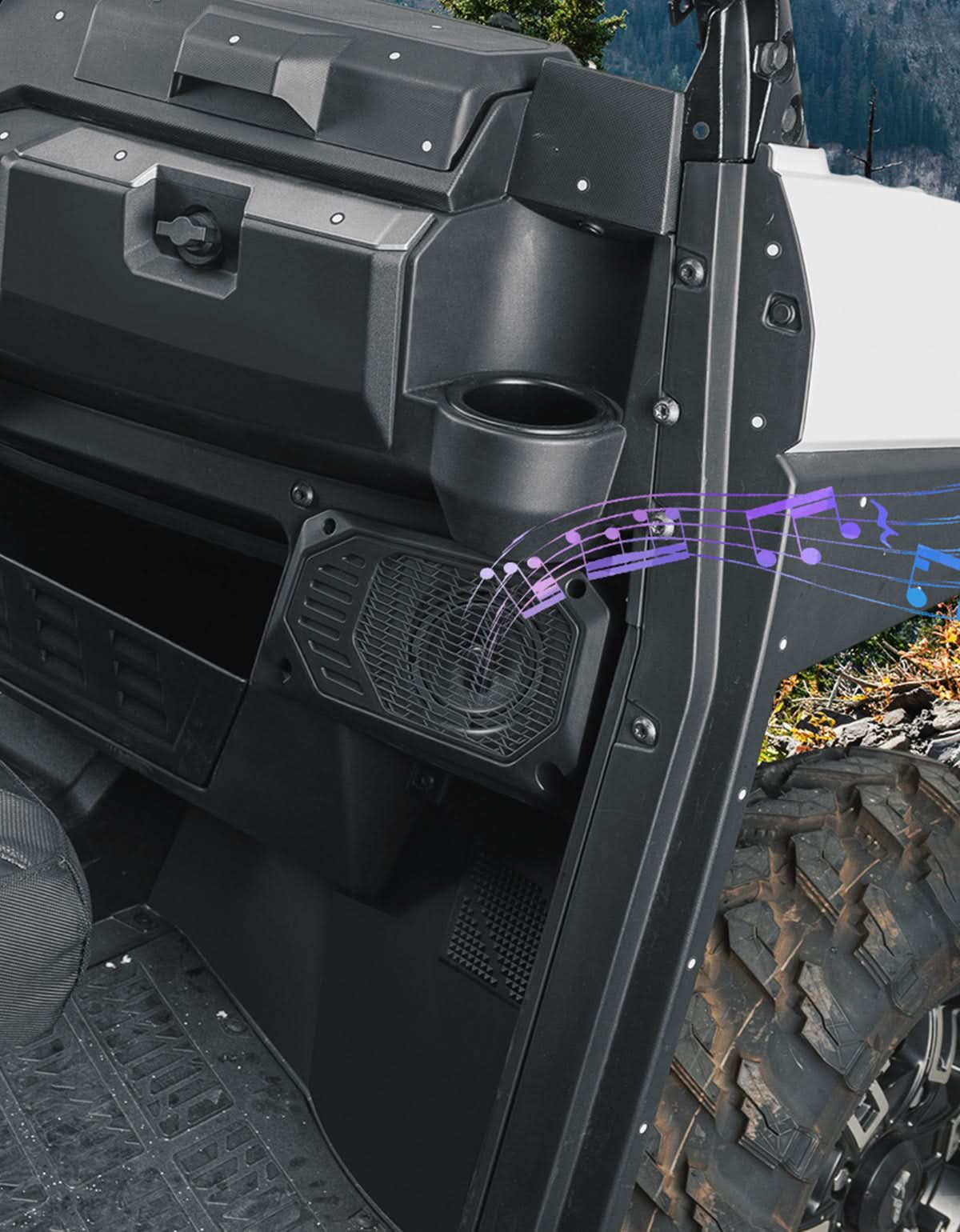 Kemimoto Rear Roof Speaker Pods for Polaris Ranger 2018-2025