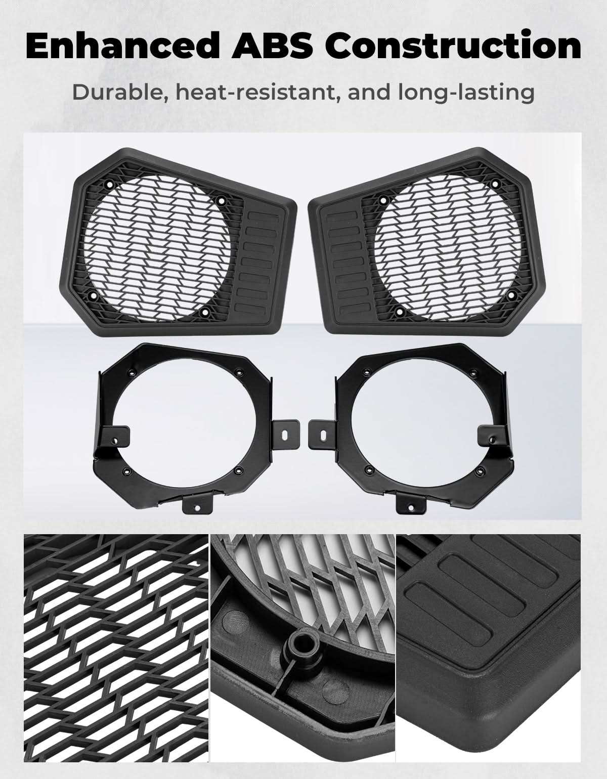 Kemimoto Rear Roof Speaker Pods for Polaris Ranger 2018-2025