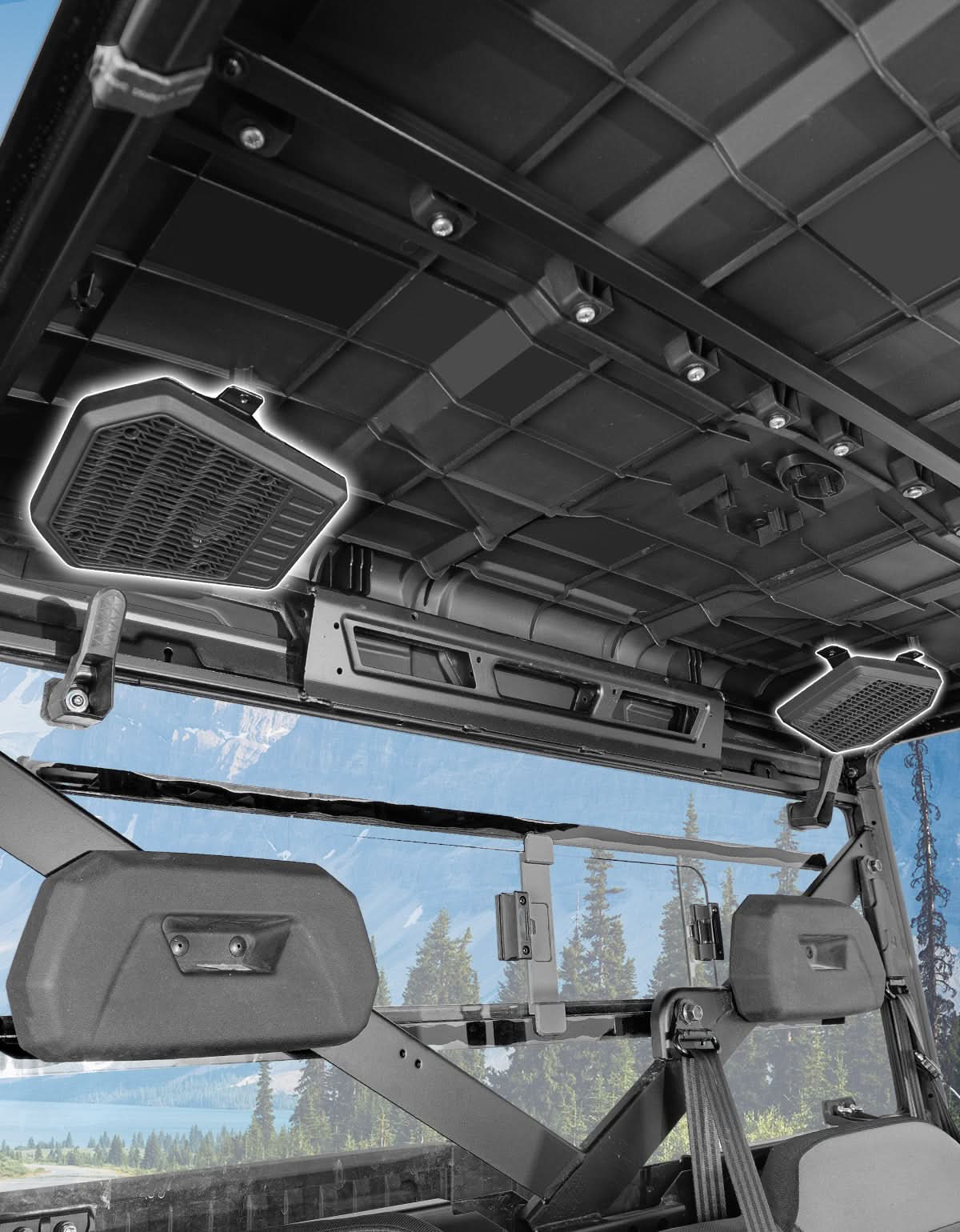 Kemimoto Rear Roof Speaker Pods for Polaris Ranger 2018-2025