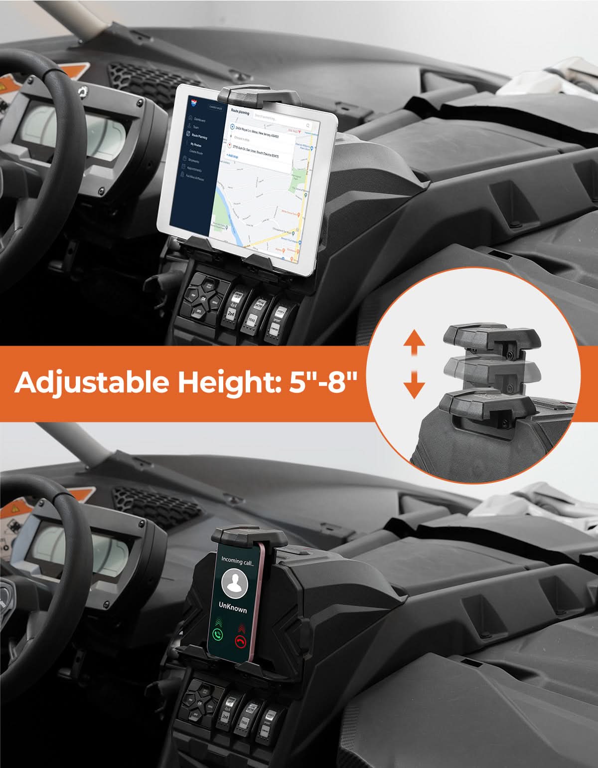 Kemimoto Upgraded Tablet Holder for Can‑Am Maverick X3 / X3 MAX