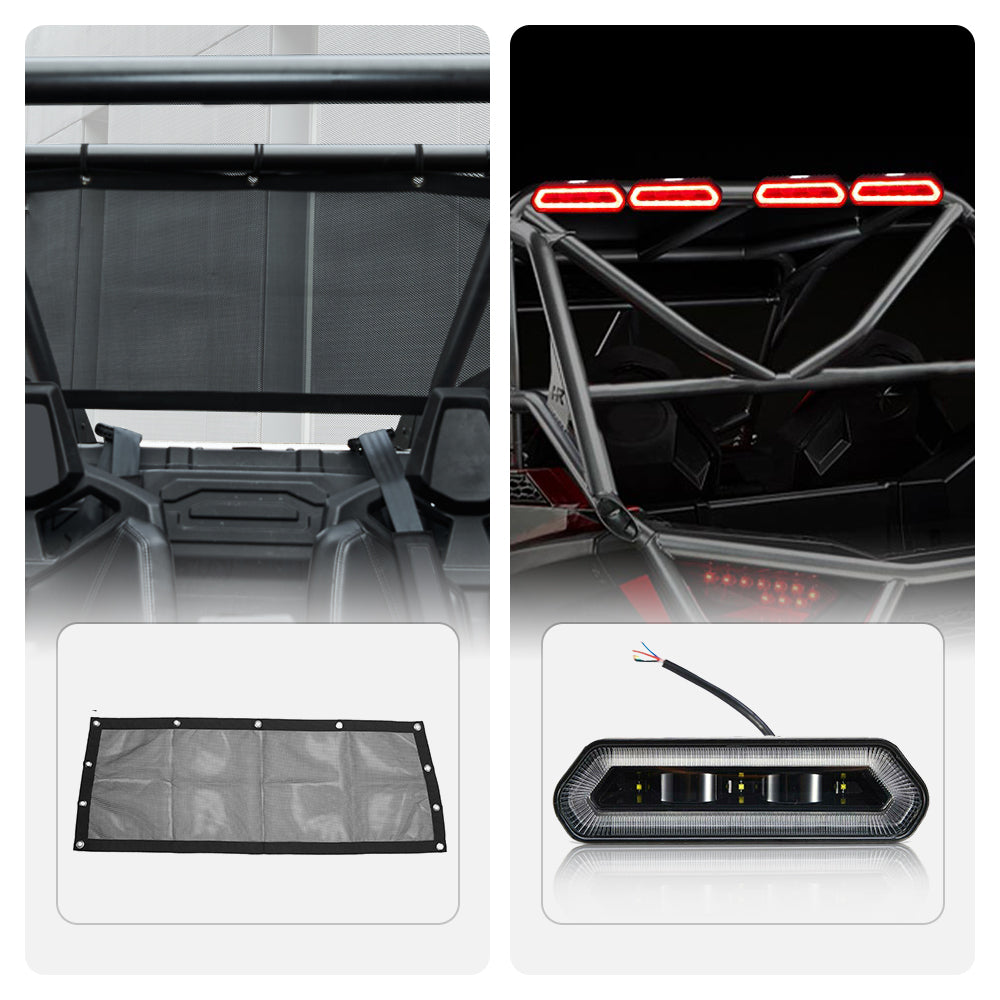 Kemimoto Soft Rear Window Net & Tail Light for RZR PRO