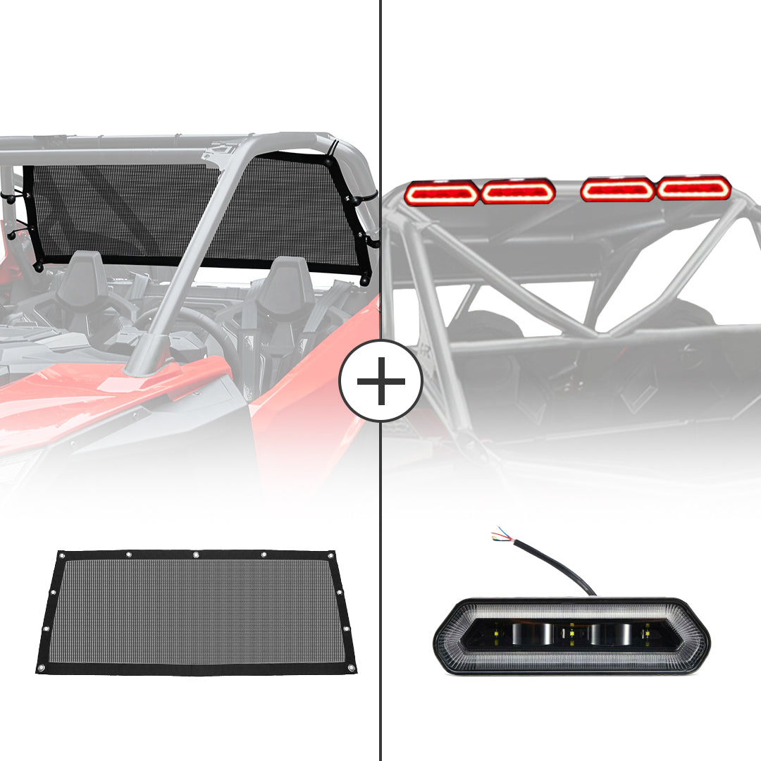 Kemimoto Soft Rear Window Net & Tail Light for RZR PRO