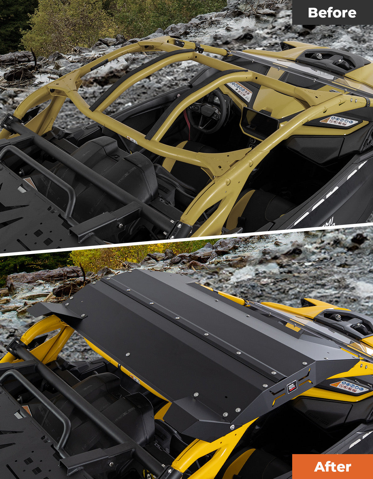Kemimoto Aluminum Roof for Can‑Am Maverick R 2024 Black