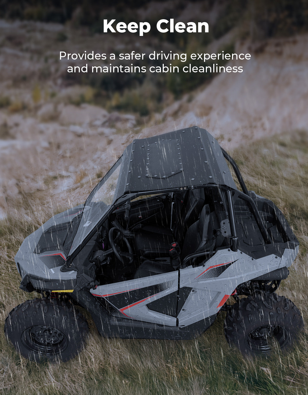 Kemimoto Aluminum Roof with Fixed Sunroof for Polaris RZR 200