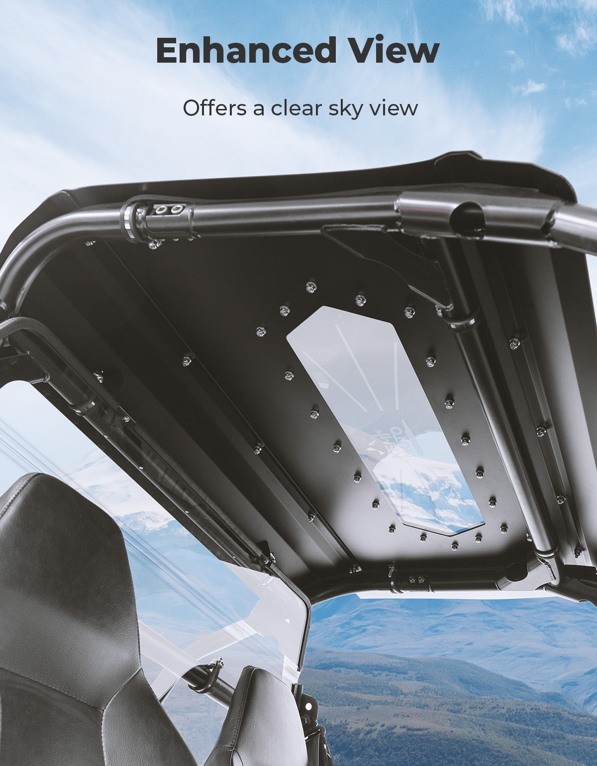 Kemimoto Aluminum Roof with Fixed Sunroof for Polaris RZR 200