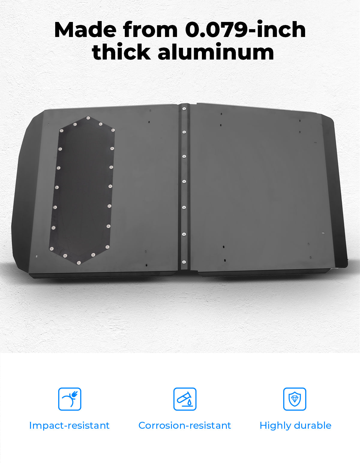 Kemimoto Aluminum Roof Tinted Sunroof for Polaris RZR XP4 1000
