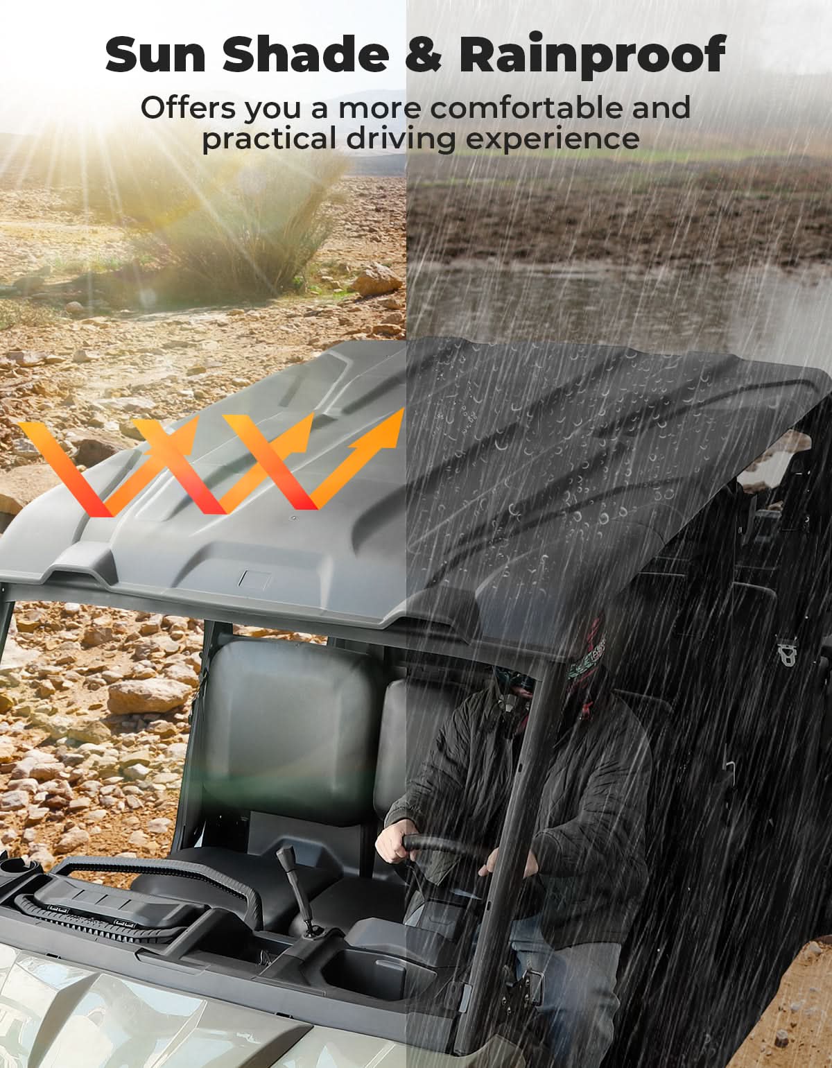 4 Pieces Sport Hard Roof Top for Can‑Am Defender Max