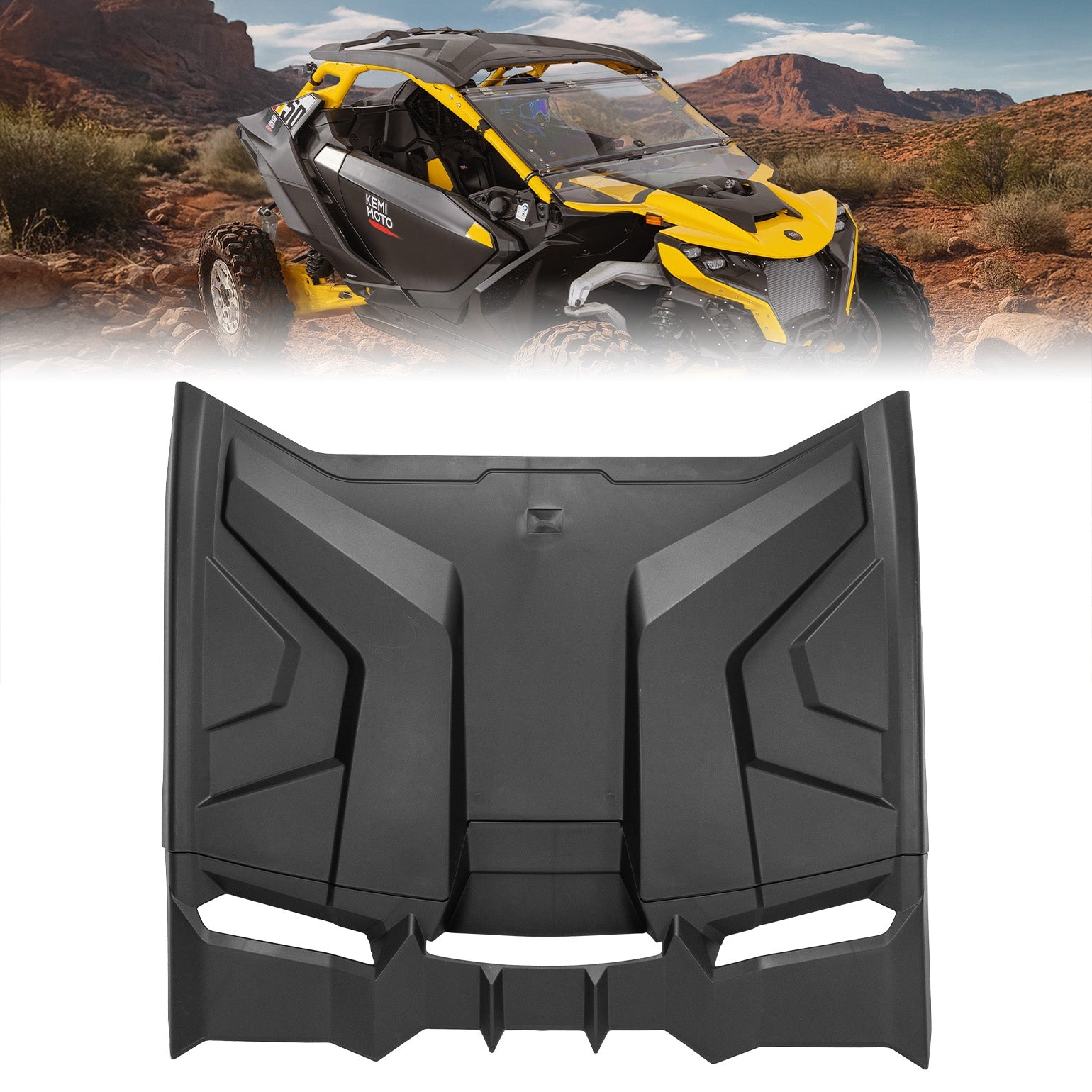 Kemimoto Waterproof HDPE Roof For Can‑Am Maverick R Black
