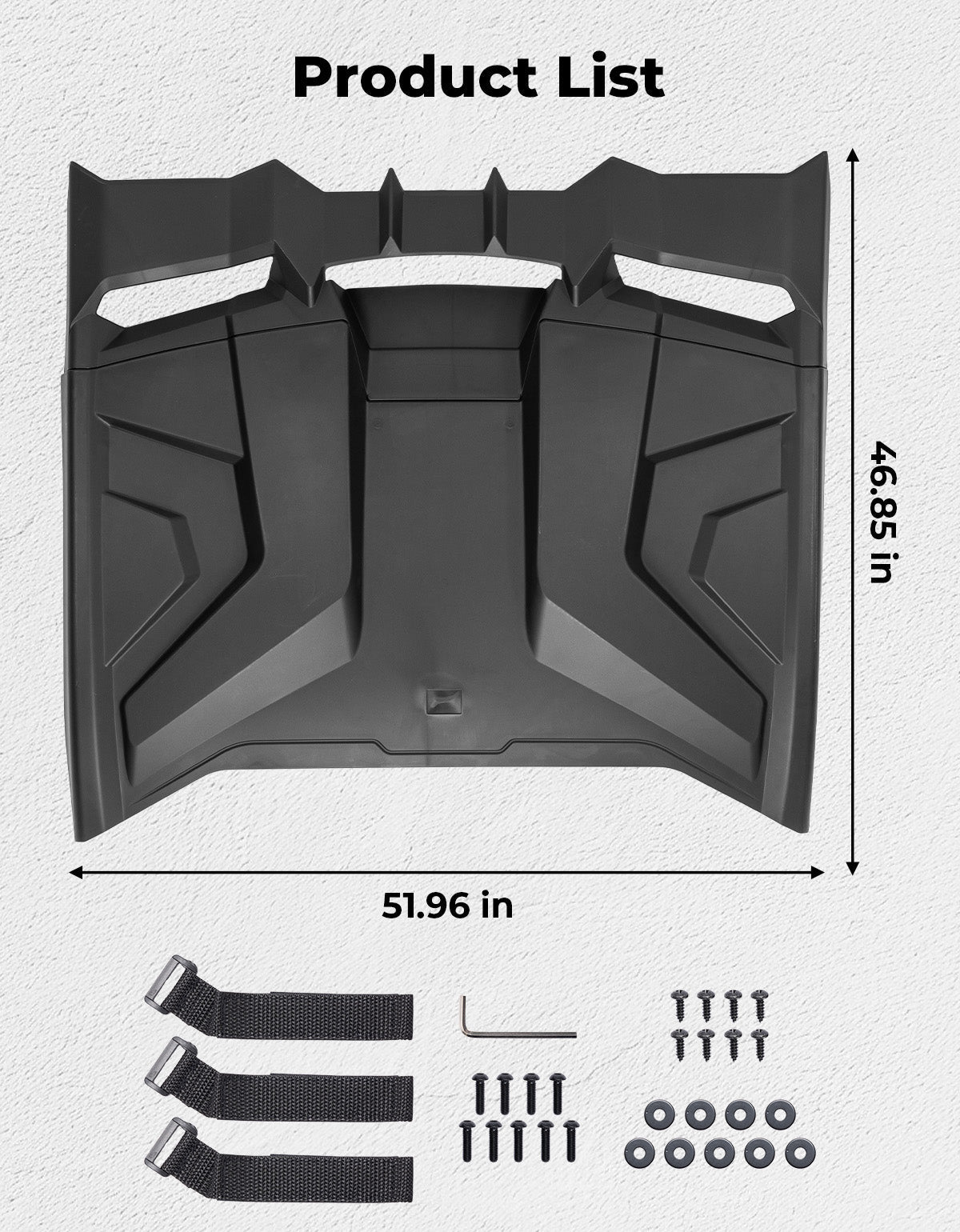Kemimoto Waterproof HDPE Roof For Can‑Am Maverick R Black