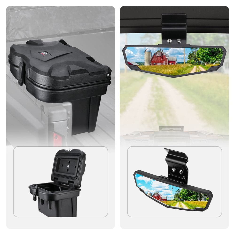 KEMIMOTO Polaris Ranger Cargo Box And Rear View Mirror