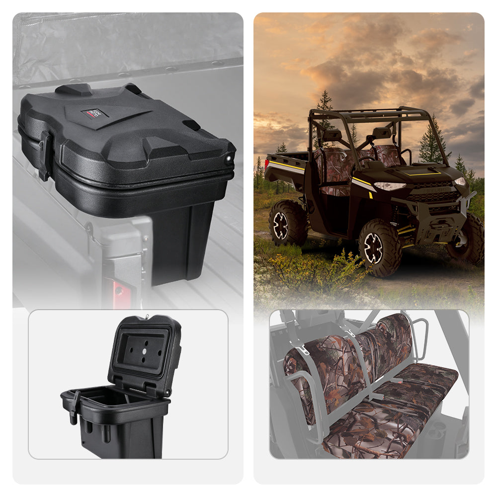 Kemimoto 20L Cargo Box Camouflage Seat Cover for Polaris Ranger