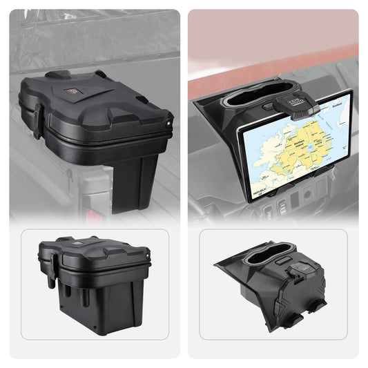 Kemimoto Cargo Storage Box and Tablet Holder for Polaris Ranger
