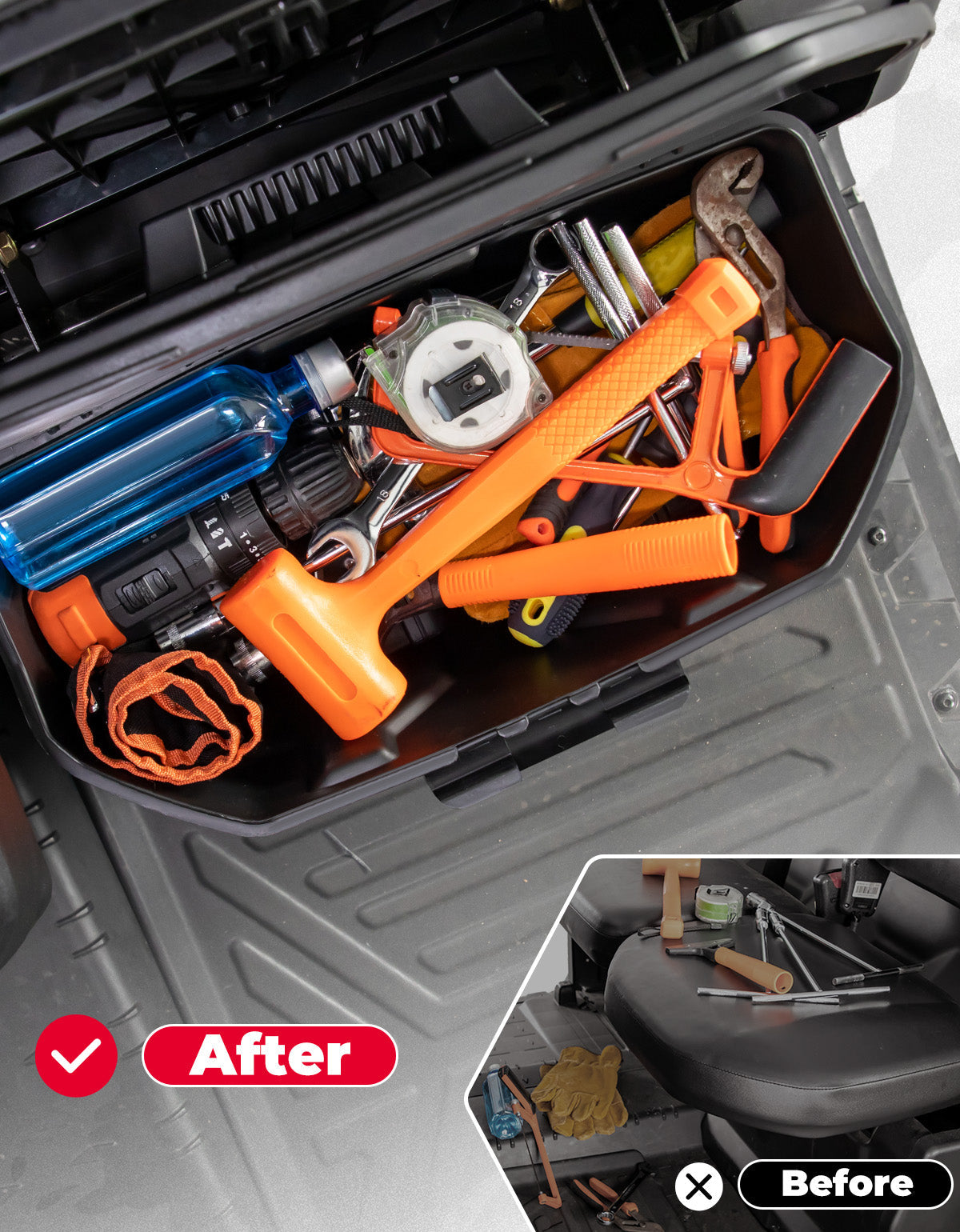 Kemimoto Removable Storage Bin 14.7L for Can‑Am Defender HD5‑HD10