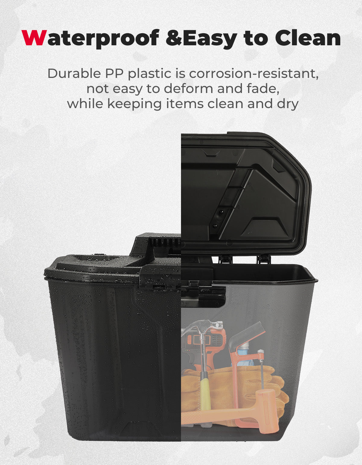 Kemimoto Removable Storage Bin 14.7L for Can‑Am Defender HD5‑HD10