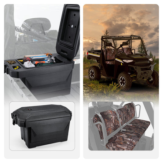 Kemimoto 45L Storage Box and Seat Cover for Polaris Ranger
