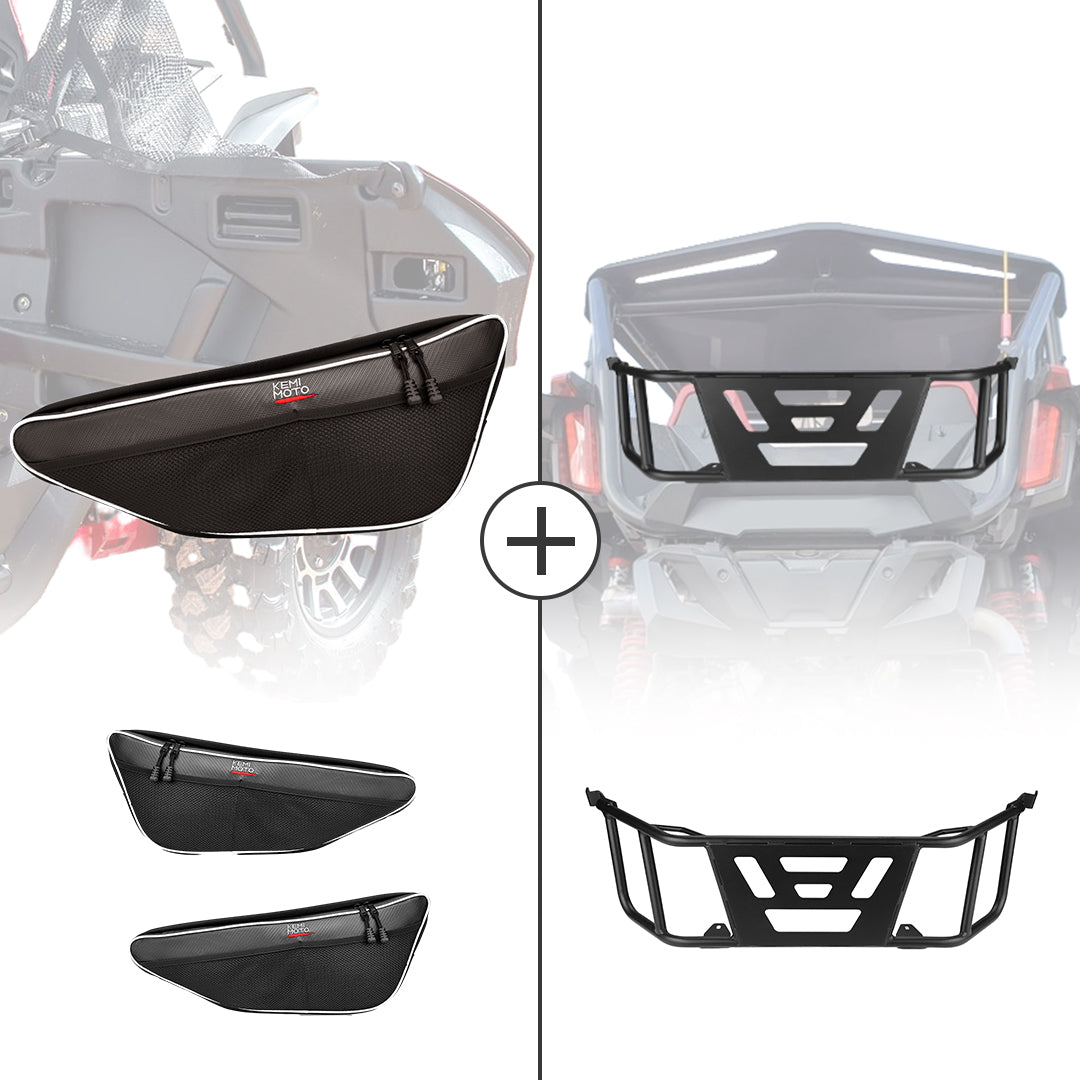 Kemimoto Door Bags UTV Bed Tailgate for Honda Talon 1000R/1000X/1000X-4