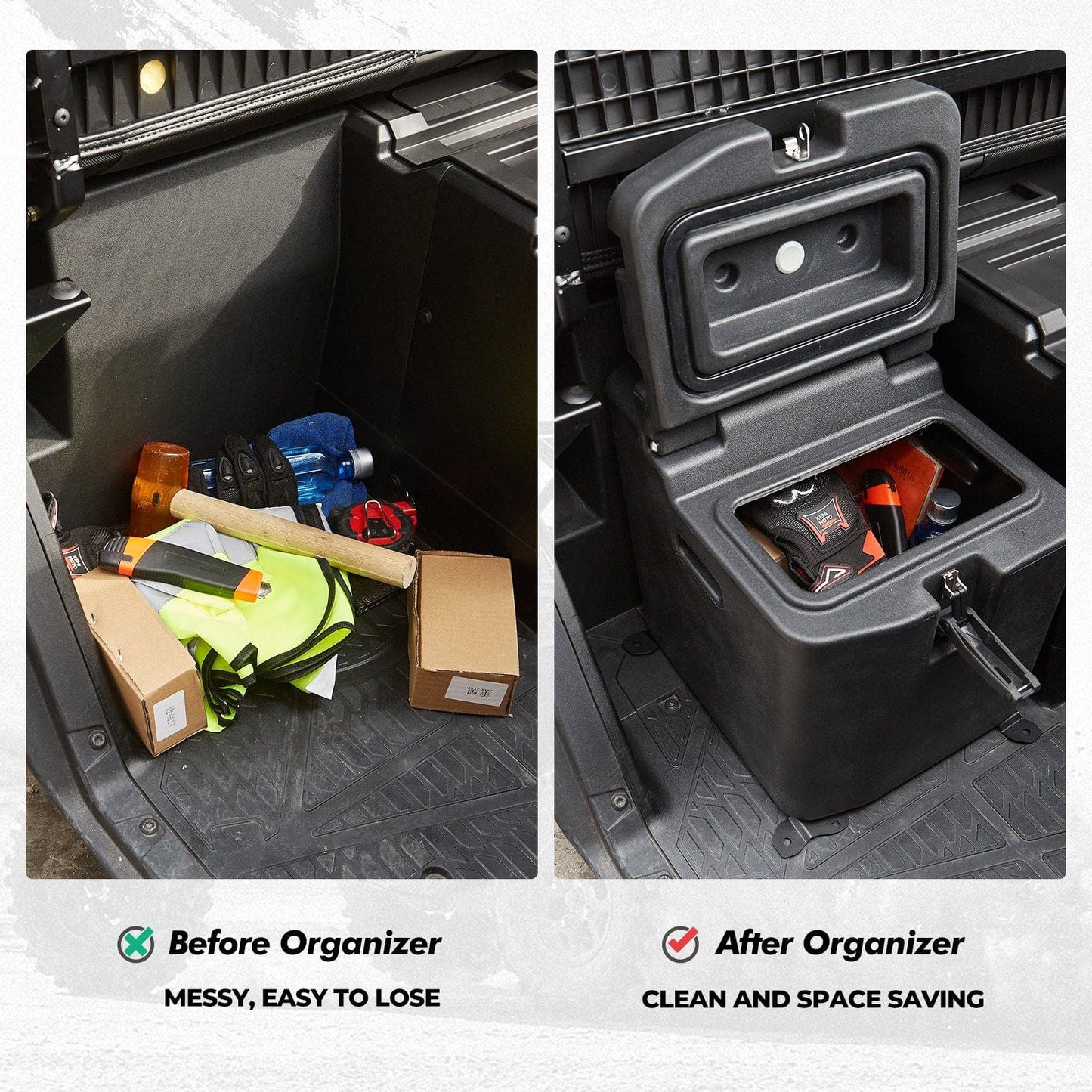 KEMIMOTO 26.5L Seat Storage Box for Polaris Ranger XP 1000