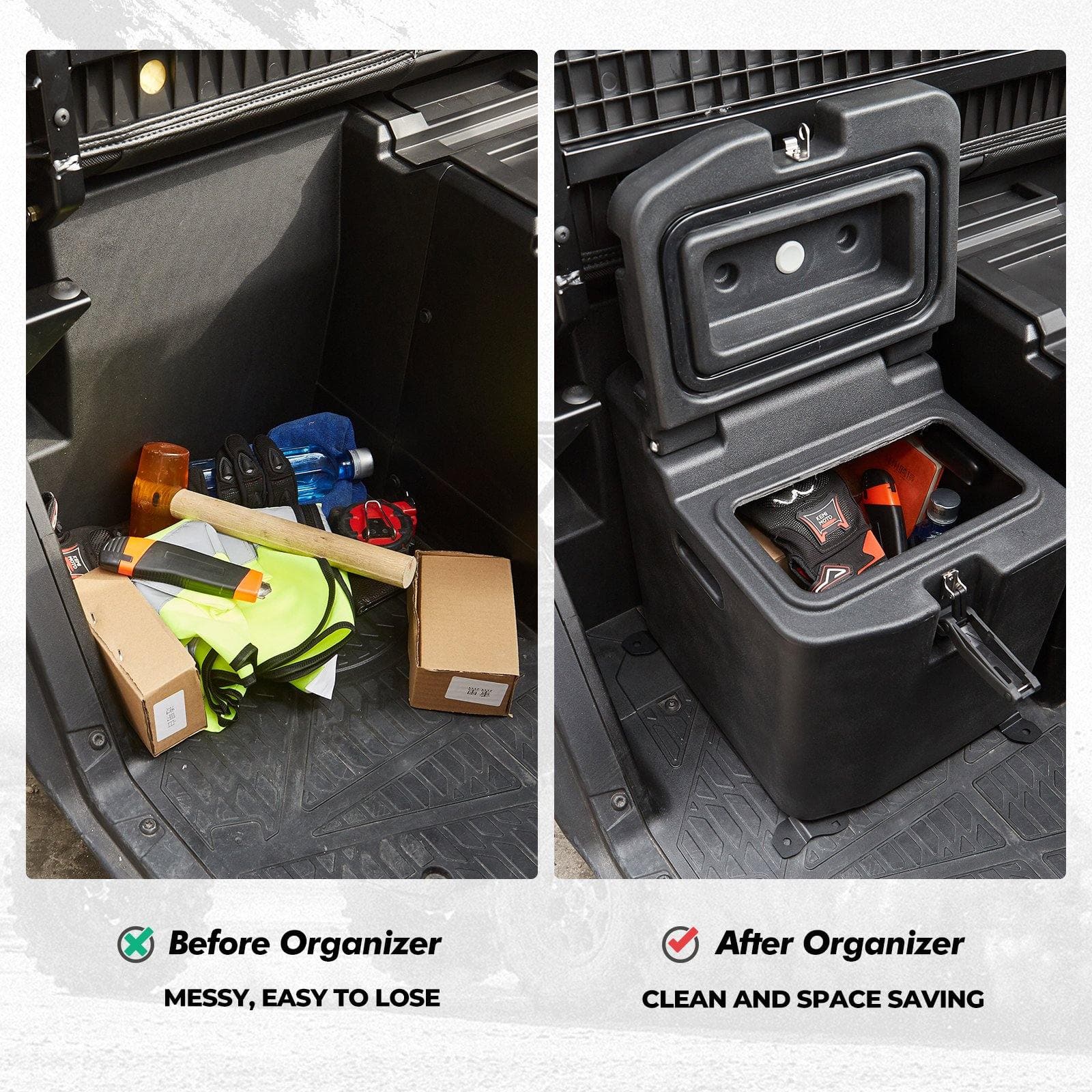 KEMIMOTO 26.5L Seat Storage Box for Polaris Ranger XP 1000