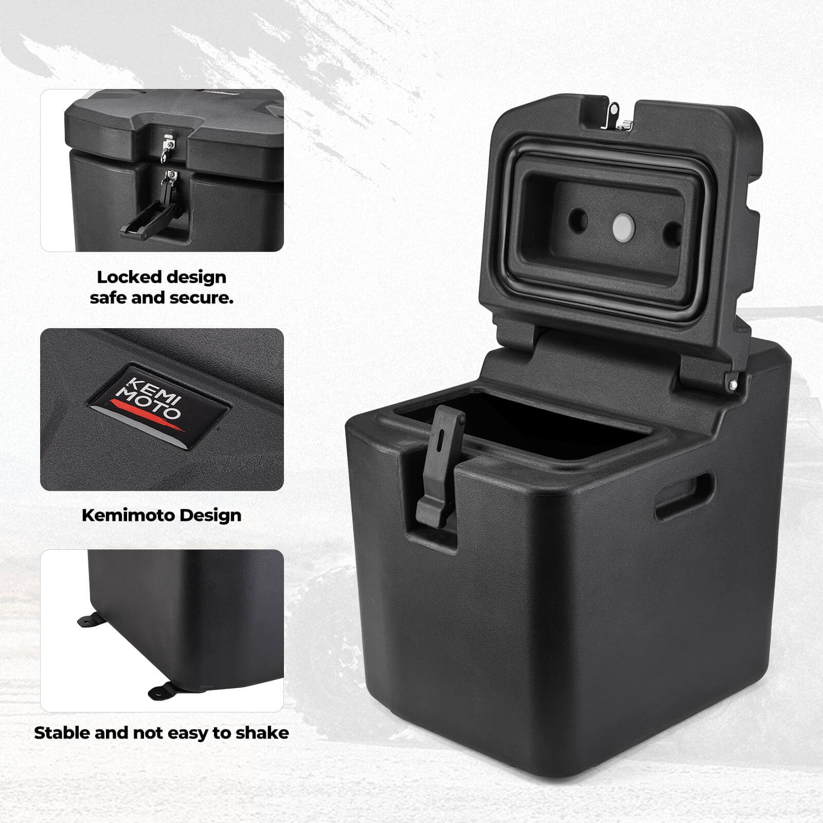 KEMIMOTO Cargo Box & Under Seat Storage Box Large Capacity 45L/26L