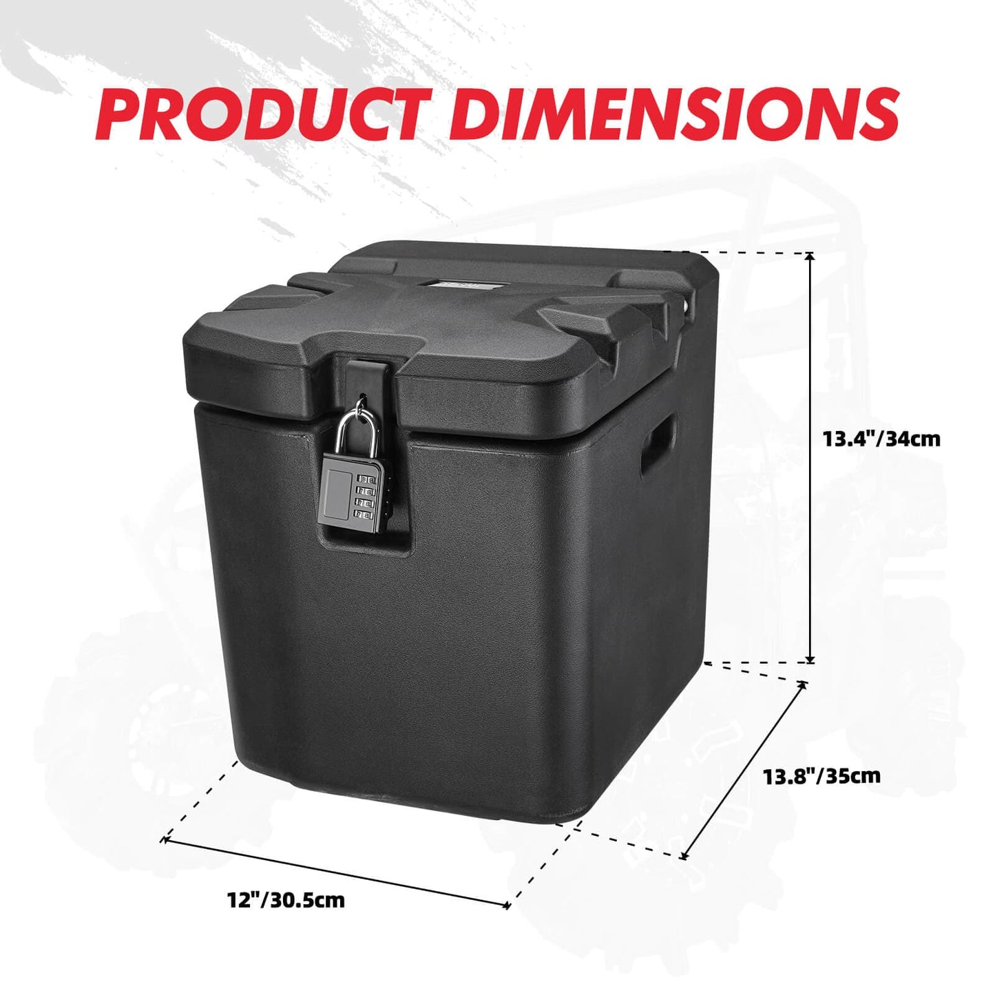 KEMIMOTO Cargo Box & Under Seat Storage for Polaris Ranger
