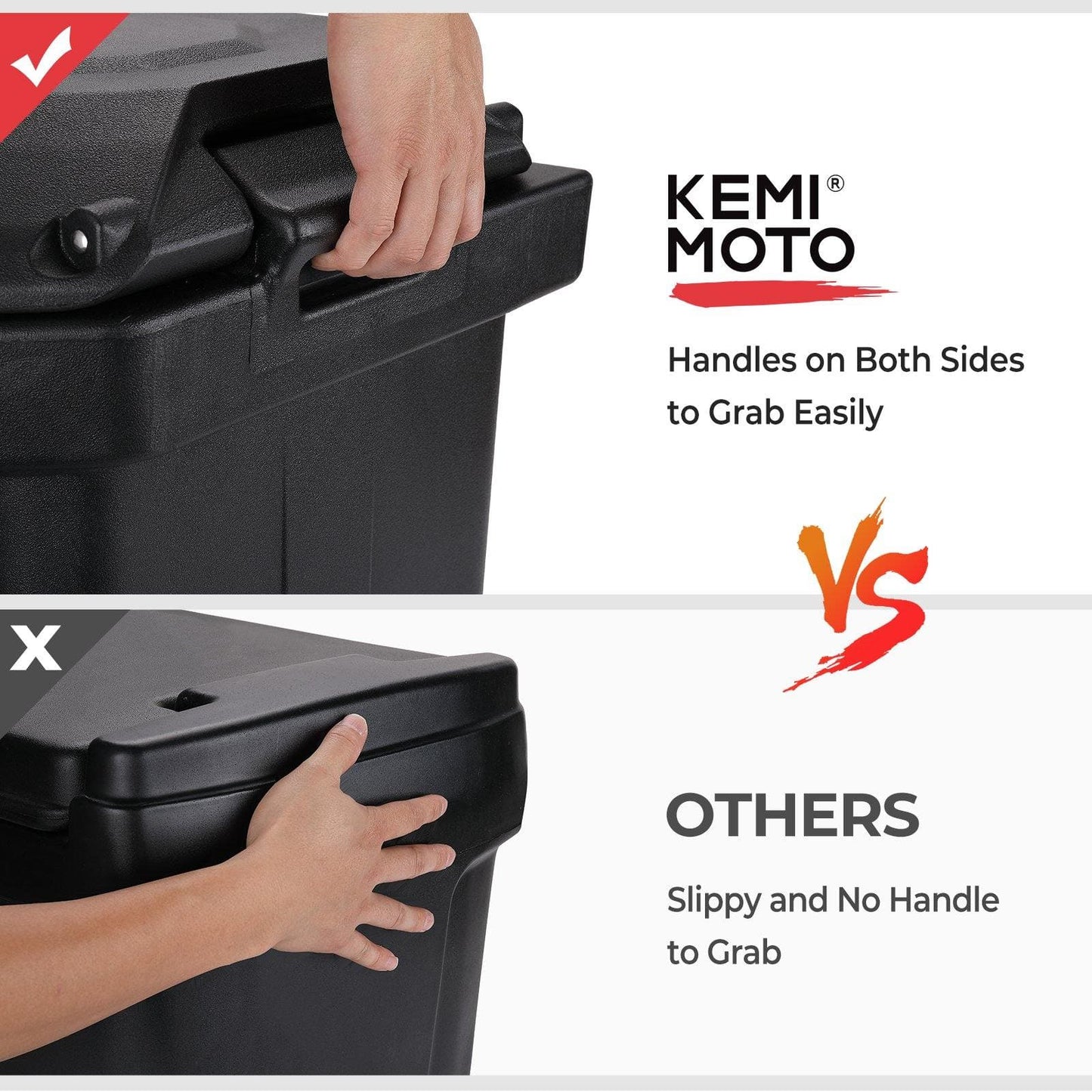 KEMIMOTO 45L Waterproof Bed Cargo Box for Polaris Ranger